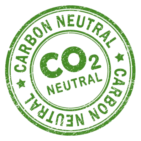 Green carbon neutral badge.